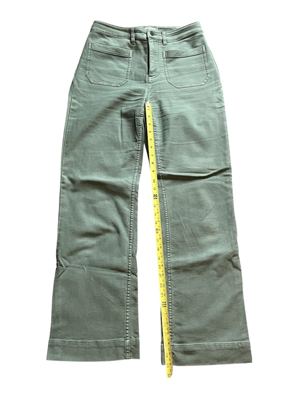 Faherty Olive Green Straight-Leg Terry Patch Pocket Pant